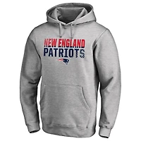 Men's Ash New England Patriots Iconic Collection Fade Out Pullover Hoodie