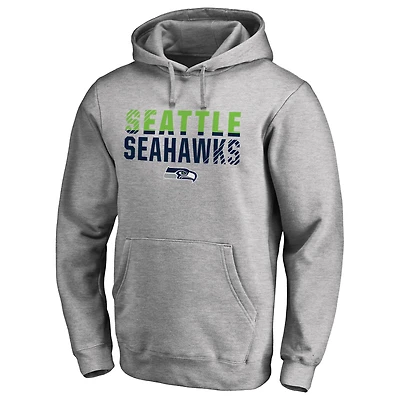 Men's Ash Seattle Seahawks Iconic Collection Fade Out Pullover Hoodie