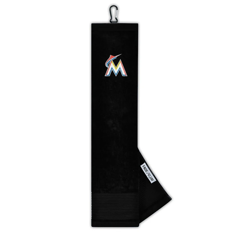 Miami Marlins 16" x 24" Face & Club Tri-Fold Towel