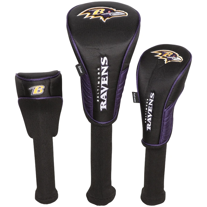 Baltimore Ravens Driver Fairway Hybrid Set of Three Headcovers