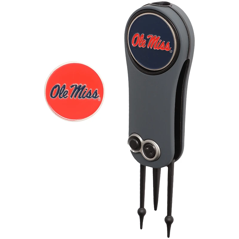 Ole Miss Rebels Switchblade Repair Tool & Two Ball Markers