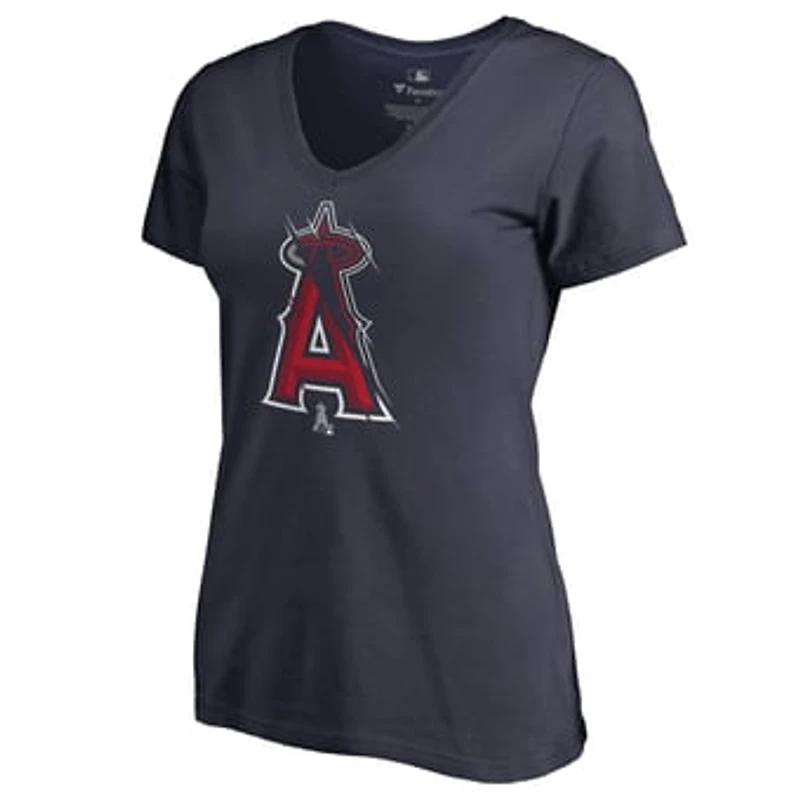 Women's Navy Los Angeles Angels X-Ray V-Neck T-Shirt