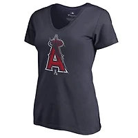 Women's Navy Los Angeles Angels X-Ray V-Neck T-Shirt