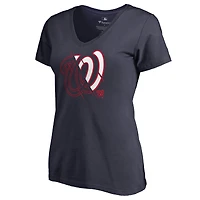 Women's Navy Washington Nationals X-Ray V-Neck T-Shirt