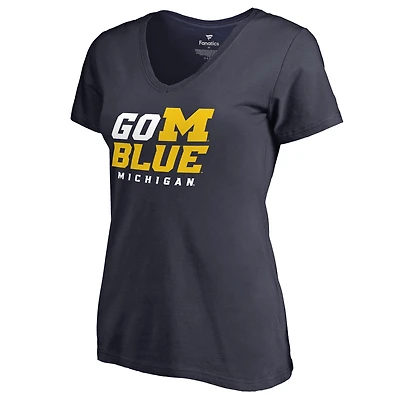 Women's Navy Michigan Wolverines Hometown Collection Blue V-Neck T-Shirt