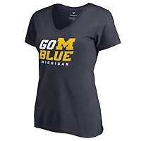 Women's Navy Michigan Wolverines Hometown Collection Blue V-Neck T-Shirt