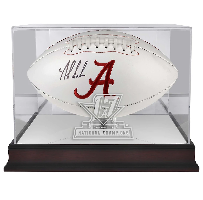 Alabama Crimson Tide College Football Playoff National Champions Logo Mahogany Football Display Case