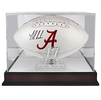 Alabama Crimson Tide College Football Playoff National Champions Logo Mahogany Football Display Case