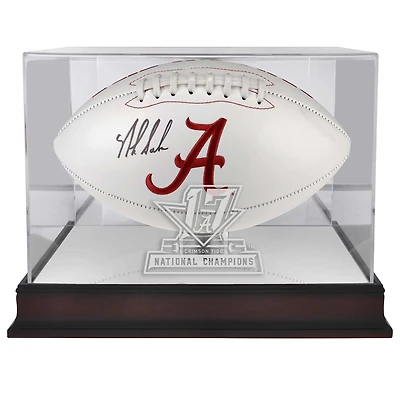 Alabama Crimson Tide College Football Playoff National Champions Logo Mahogany Football Display Case