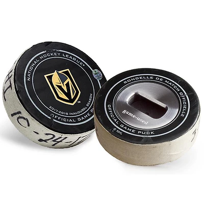 Tokens & Icons Vegas Golden Knights Game-Used Puck Bottle Opener