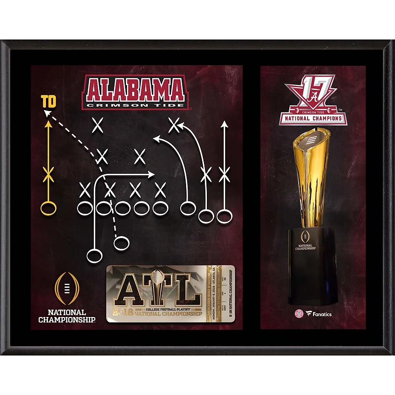 Alabama Crimson Tide 12" x 15" College Football Playoff 2017 National Champions "Game Winning Play" Sublimated Plaque