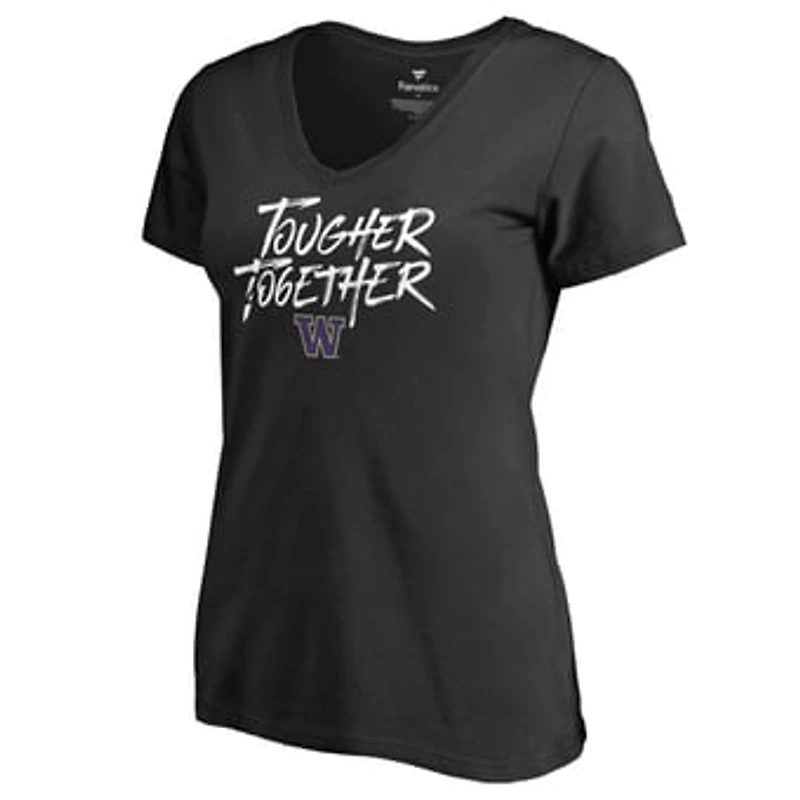 Women's Black Washington Huskies Tougher Together V-Neck T-Shirt