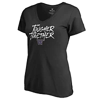 Women's Black Washington Huskies Tougher Together V-Neck T-Shirt
