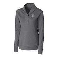 Women's Cutter & Buck Heather Charcoal TPC Las Vegas Shoreline Half-Zip Sweatshirt