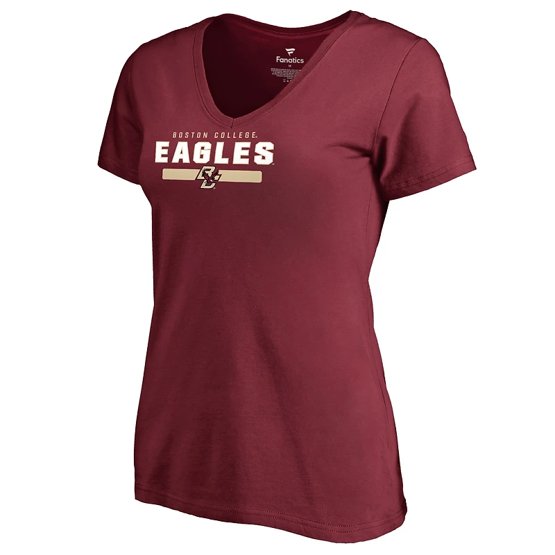 Women's Maroon Boston College Eagles Team Strong V-Neck T-Shirt