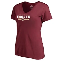 Women's Maroon Boston College Eagles Team Strong V-Neck T-Shirt