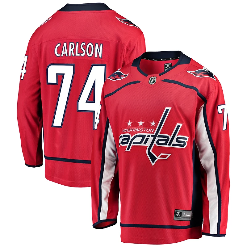 Men's Fanatics John Carlson Red Washington Capitals Home Breakaway Player Jersey