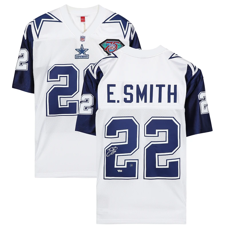 Emmitt Smith Dallas Cowboys Autographed White Mitchell & Ness Authentic 1995 Throwback Authentic Jersey