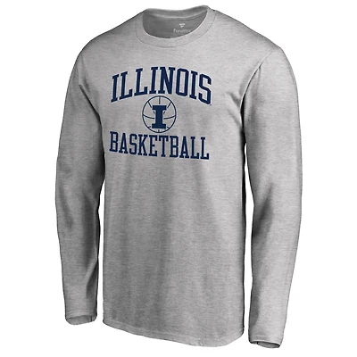 Men's Heathered Gray Illinois Fighting Illini In Bounds Long Sleeve T-Shirt