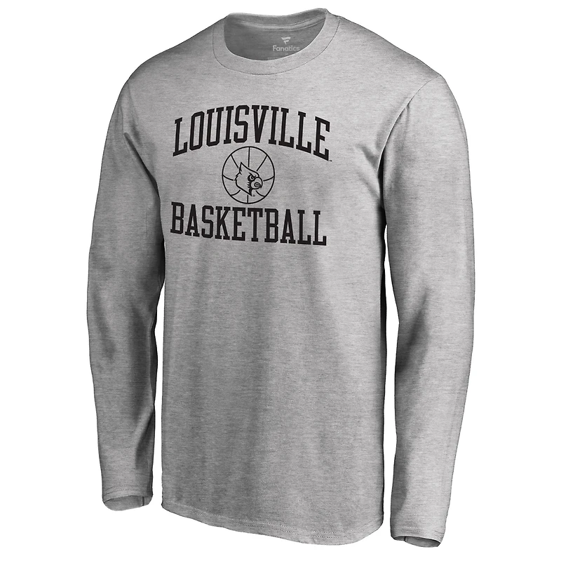 Men's Heathered Gray Louisville Cardinals In Bounds Long Sleeve T-Shirt