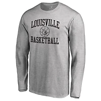 Men's Heathered Gray Louisville Cardinals In Bounds Long Sleeve T-Shirt
