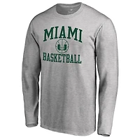 Men's Heathered Gray Miami Hurricanes In Bounds Long Sleeve T-Shirt