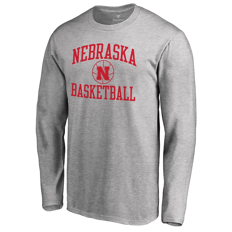 Men's Heathered Gray Nebraska Huskers In Bounds Long Sleeve T-Shirt