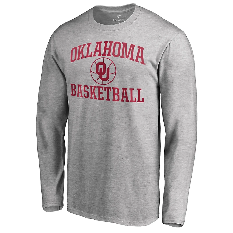Men's Heathered Gray Oklahoma Sooners In Bounds Long Sleeve T-Shirt