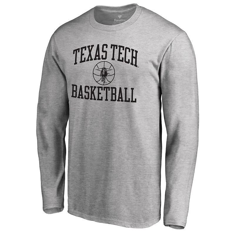 Men's Heathered Gray Texas Tech Red Raiders In Bounds Long Sleeve T-Shirt