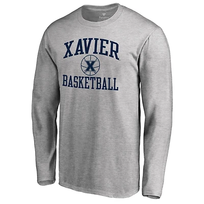 Men's Heathered Gray Xavier Musketeers In Bounds Long Sleeve T-Shirt