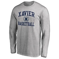 Men's Heathered Gray Xavier Musketeers In Bounds Long Sleeve T-Shirt