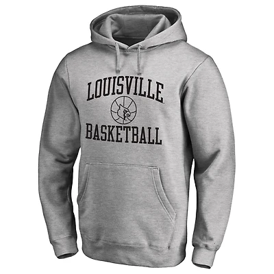 Men's Heathered Gray Louisville Cardinals In Bounds Pullover Hoodie