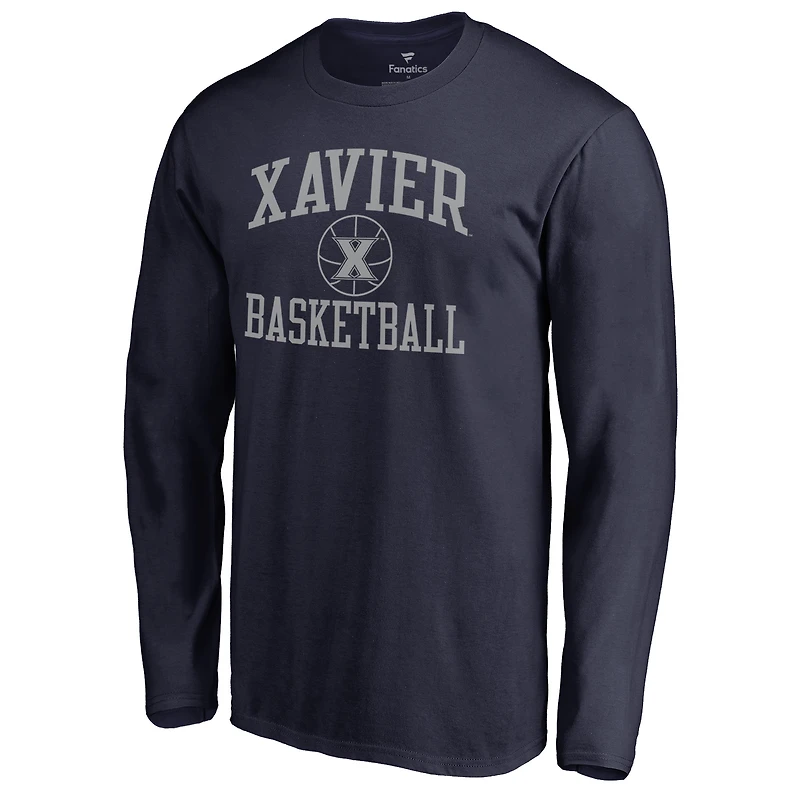Men's Navy Xavier Musketeers In Bounds Long Sleeve T-Shirt