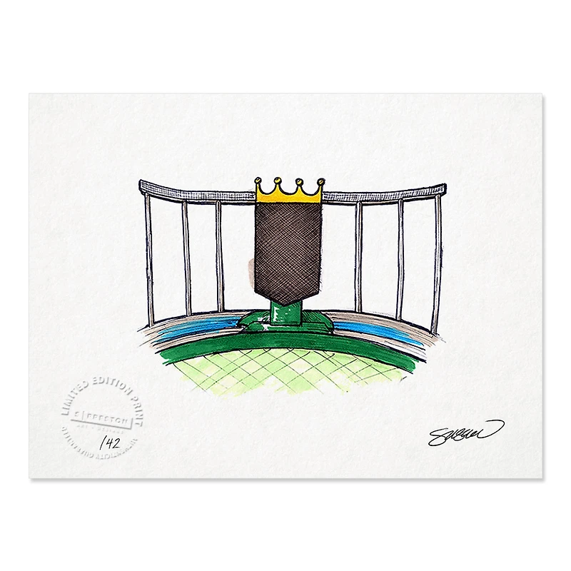 Kansas City Royals 8.5" x 11" Kauffman Stadium Sketch Art Print