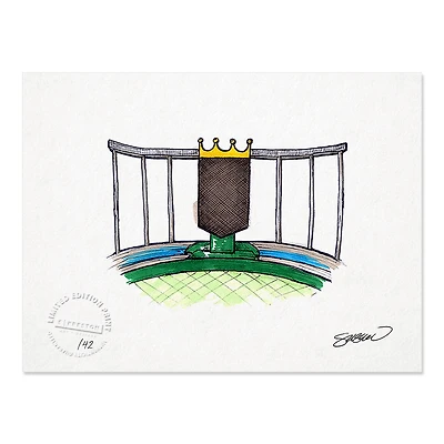 Kansas City Royals 8.5" x 11" Kauffman Stadium Sketch Art Print