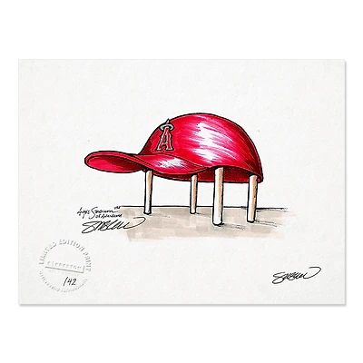 Los Angeles Angels 8.5" x 11" Angels Stadium Sketch Art Print