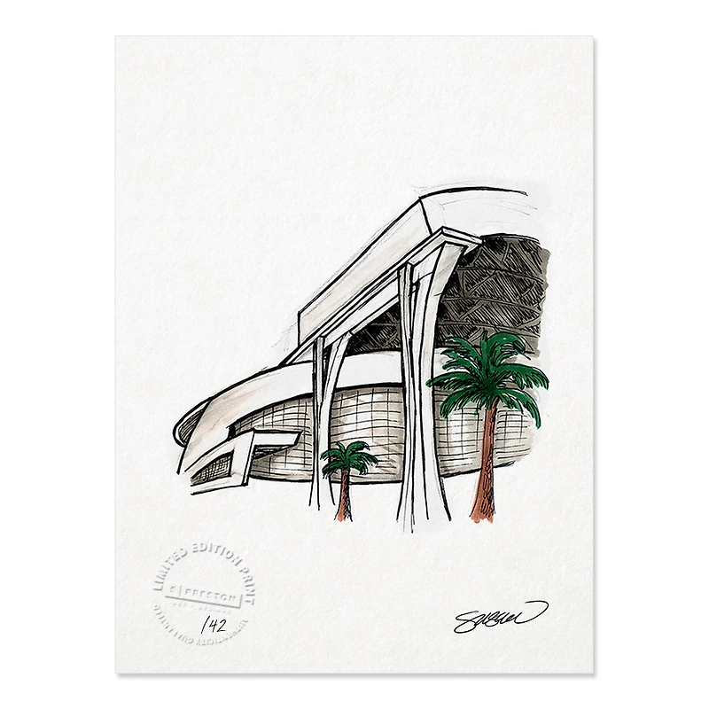 Miami Marlins 8.5" x 11" Marlins Park Sketch Art Print