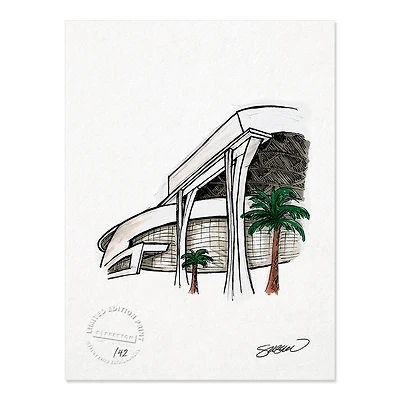 Miami Marlins 8.5" x 11" Marlins Park Sketch Art Print