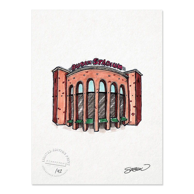 St. Louis Cardinals 8.5" x 11" Busch Stadium Sketch Art Print