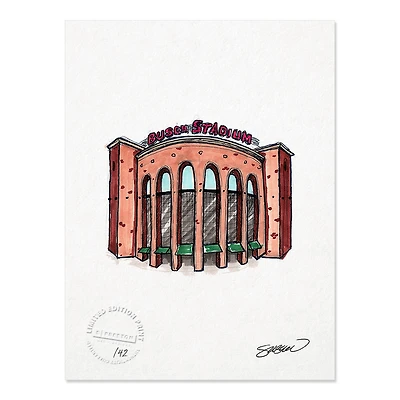 St. Louis Cardinals 8.5" x 11" Busch Stadium Sketch Art Print