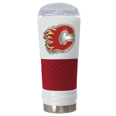 White Calgary Flames 24oz. Powder Coated Draft Travel Mug