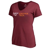 Women's Maroon Virginia Tech Hokies Logo V-Neck T-Shirt