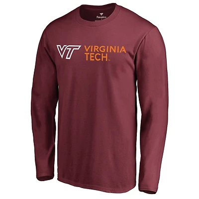 Men's Maroon Virginia Tech Hokies Logo Long Sleeve T-Shirt