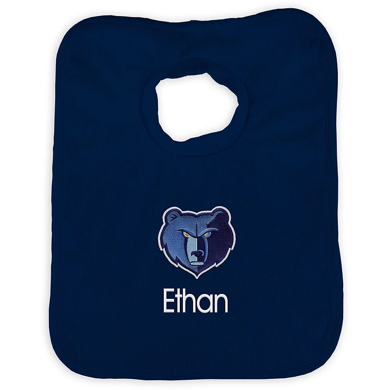 Infant Navy Memphis Grizzlies Personalized Bib