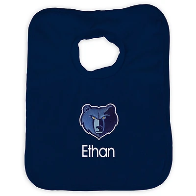Infant Navy Memphis Grizzlies Personalized Bib