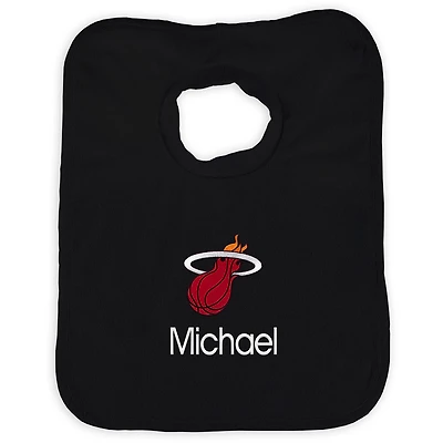 Infant Black Miami Heat Personalized Bib