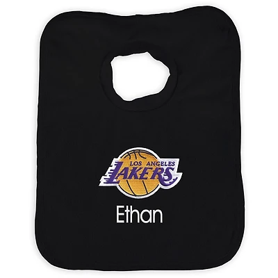 Infant Black Los Angeles Lakers Personalized Bib