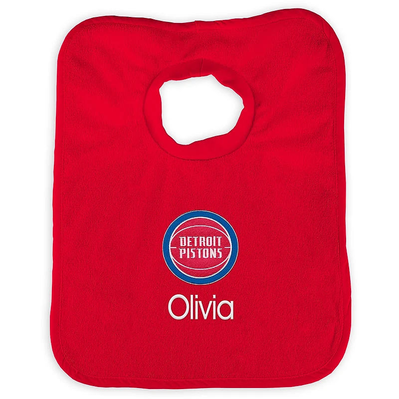 Infant Red Detroit Pistons Personalized Bib