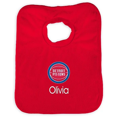 Infant Red Detroit Pistons Personalized Bib