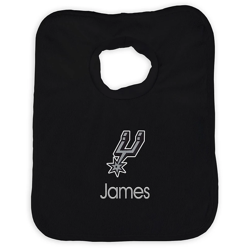 Infant Black San Antonio Spurs Personalized Bib